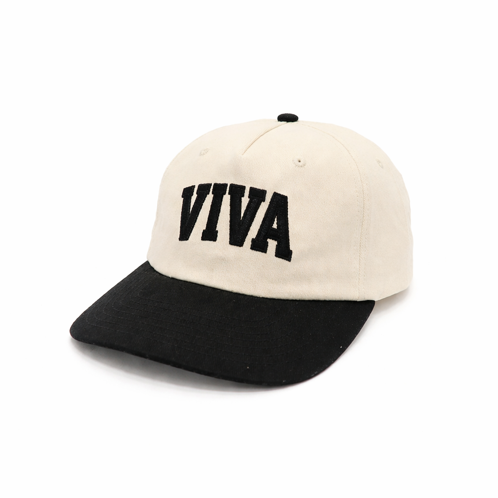 Two-toned cap with 'VIVA' on a white background