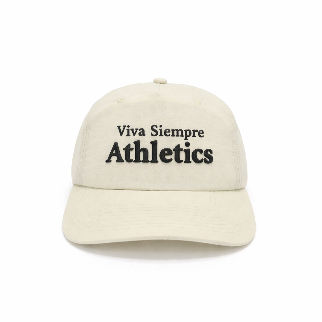 Viva Siempre The Restart Hat Bone White front view 5-panel running cap
