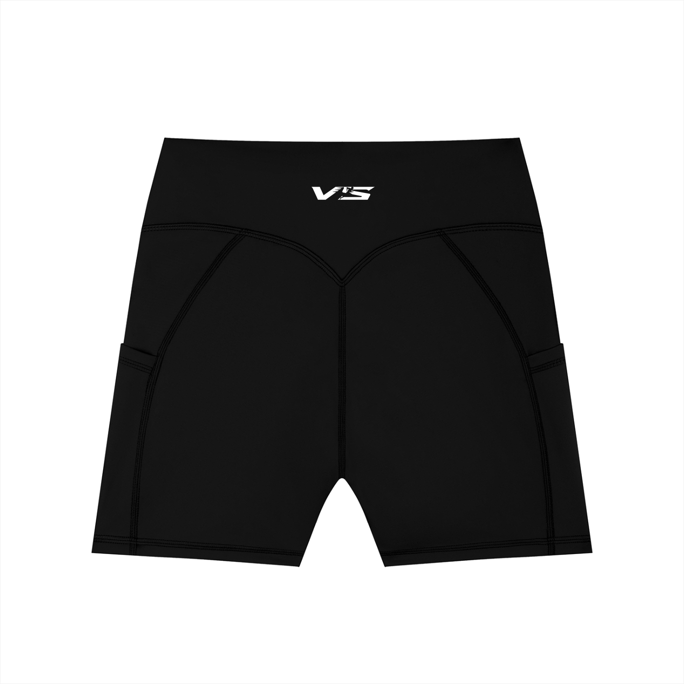 Black High Waist Running Short Flat Lay