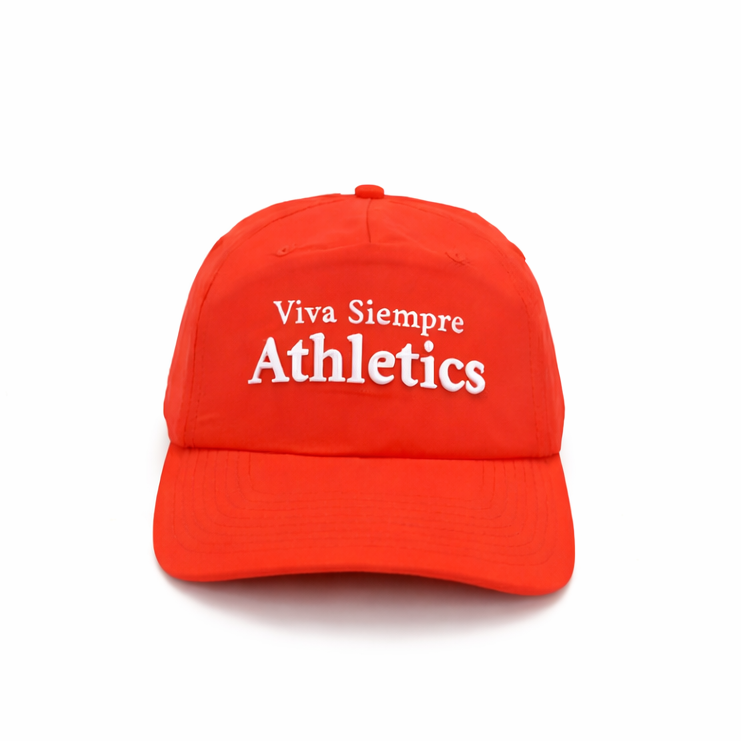 Viva Siempre The Restart Hat Sunset Red front view 5-panel running cap